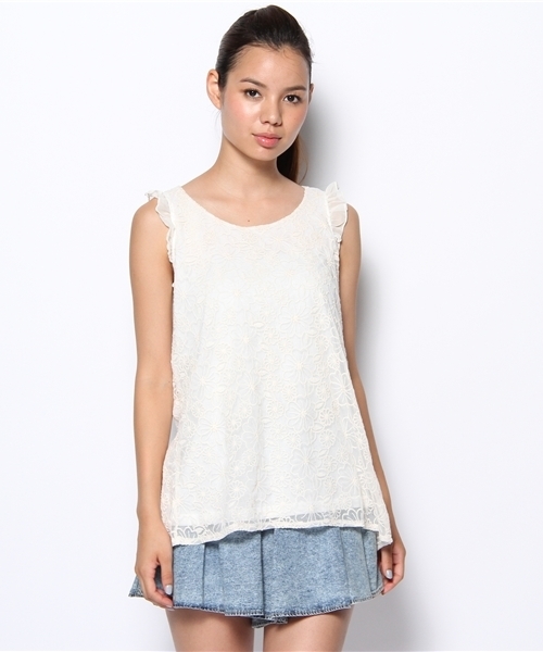 MAJESTIC LEGON(マジェスティックレゴン)の「ノースリレースPO(Tシャツ/カットソー・レディース・ブラック/オフホワイト/イエロー/アイボリー・FREE)」の5枚目の写真