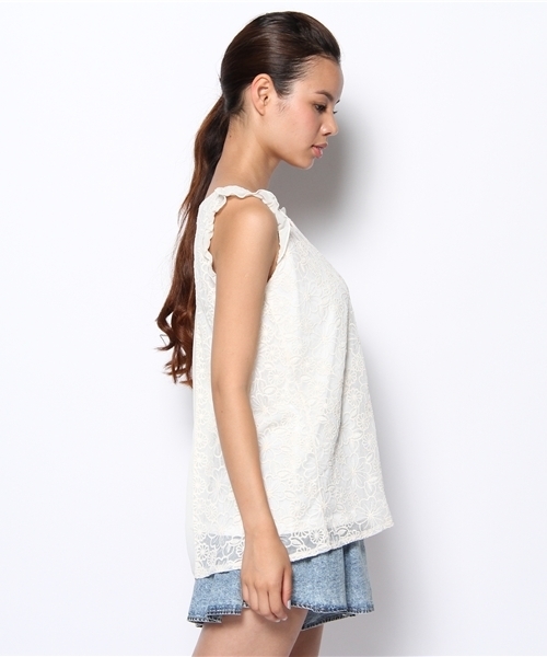 MAJESTIC LEGON(マジェスティックレゴン)の「ノースリレースPO(Tシャツ/カットソー・レディース・ブラック/オフホワイト/イエロー/アイボリー・FREE)」の6枚目の写真