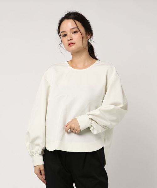 And A（アンドエー）の「And A アンドエー / バルーン ボリュームスリーブクルーネックプルオーバーブラウス（シャツ/ブラウス・レディース・オフホワイト/ブラック・38）」の2枚目の写真