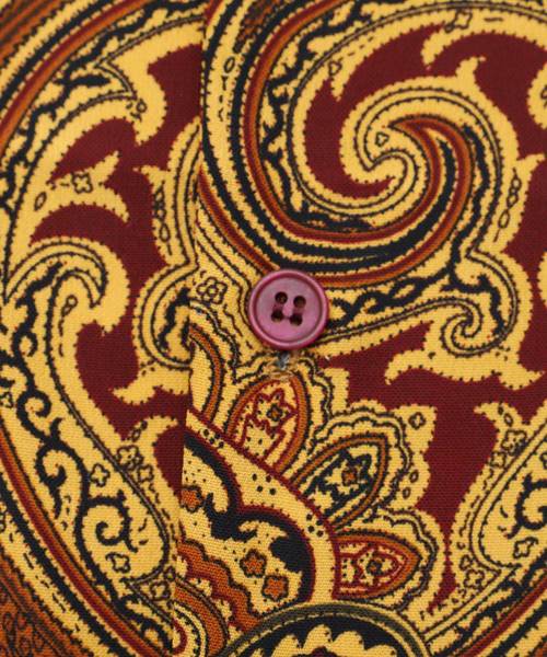 EMMA CLOTHES（エマクローズ）の「ペイズリー柄 長袖 オープンカラーシャツ（シャツ/ブラウス・メンズ・ネイビー/ゴールド・FREE）」の3枚目の写真