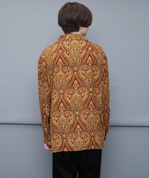 EMMA CLOTHES（エマクローズ）の「ペイズリー柄 長袖 オープンカラーシャツ（シャツ/ブラウス・メンズ・ネイビー/ゴールド・FREE）」の15枚目の写真