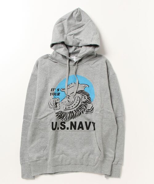 【セール】【HOUSTON】H/W PRINT HOODIE(NAVY)（パーカー）｜HOUSTON（ヒューストン）