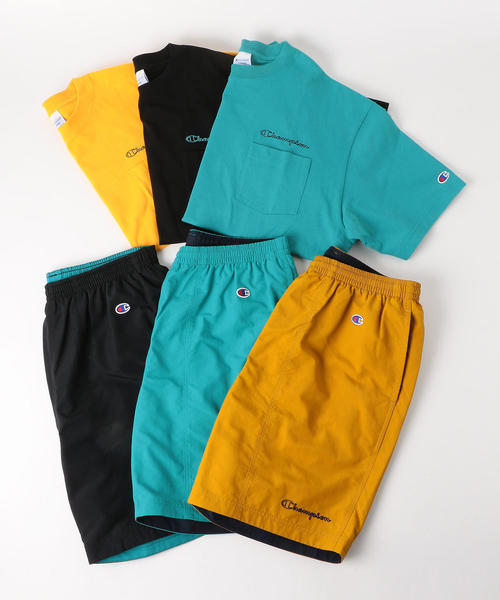 Champion（チャンピオン）の「別注 ［チャンピオン］SC Champion LOGO ショートパンツ（その他パンツ・メンズ・ブラック/ベージュ/ターコイズブルー・L/S/M）」の4枚目の写真