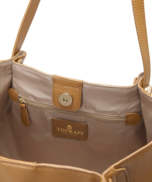 TOPKAPI（トプカピ）の「シュリンクレザーダブルハンドルトートバッグ（トートバッグ・レディース・ネイビー/クリーム/キャメル・FREE）」の16枚目の写真