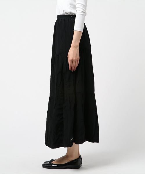 Calvin Klein(カルバン・クライン)の「WOVEN ギャザー入りミディスカート(スカート・レディース・ブラック・24/25/26/27)」の2枚目の写真