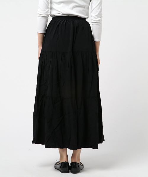 Calvin Klein(カルバン・クライン)の「WOVEN ギャザー入りミディスカート(スカート・レディース・ブラック・24/25/26/27)」の3枚目の写真