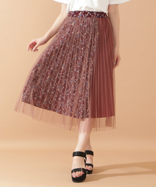 ジルバイジルスチュアート ブロッキングプリントチュールスカート 新品タグ付き JILL by JILL STUART（ジルバイジルスチュアート）の