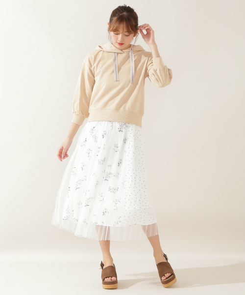 ジルバイジルスチュアート ブロッキングプリントチュールスカート 新品タグ付き JILL by JILL STUART（ジルバイジルスチュアート）の