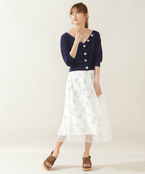 ジルバイジルスチュアート ブロッキングプリントチュールスカート 新品タグ付き JILL by JILL STUART（ジルバイジルスチュアート）の