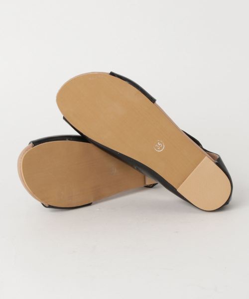 STYLEBLOCK(スタイルブロック)の「オープントゥフラットサンダル(サンダル・レディース・ピンク/ベージュ/グリーン/ブラック・36/40/42/37/41/43/39/38/35)」の6枚目の写真