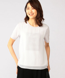 前身シフォン重ねロゴTシャツ