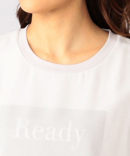 A/C DESIGN BY ALPHA CUBIC（エーシーデザインバイアルファキュービック）の「前身シフォン重ねロゴTシャツ（Tシャツ/カットソー・レディース・ブラック/ライトグレー/オフホワイト・L size/M size）」の12枚目の写真