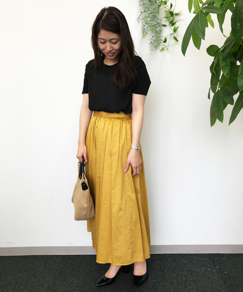 A/C DESIGN BY ALPHA CUBIC（エーシーデザインバイアルファキュービック）の「前身シフォン重ねロゴTシャツ（Tシャツ/カットソー・レディース・ブラック/ライトグレー/オフホワイト・L size/M size）」の17枚目の写真