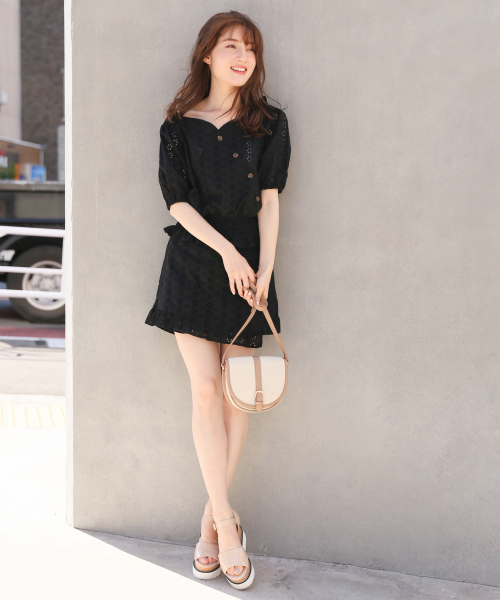 Heather(ヘザー)の「コットンレースハートネックブラウス 839761(シャツ/ブラウス・レディース・ホワイト系その他/ブラック系その他/ベージュ系その他・FREE)」の5枚目の写真