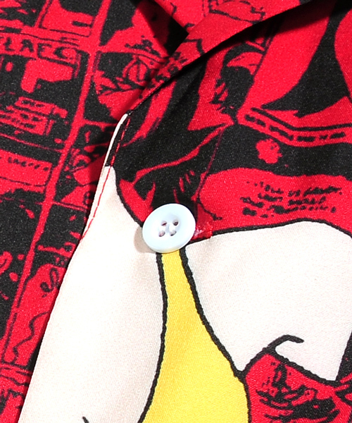 neos(ネオス)の「【neos -addictive design-】ルーズシルエット アメコミ 総柄 オープンカラーシャツ(シャツ/ブラウス・メンズ・ホワイト/レッド・MEDIUM/LARGE/X-LARGE)」の7枚目の写真