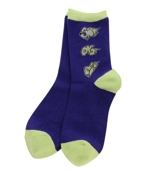 Candy Stripper（キャンディストリッパー）の「BLAZING CHEESE ソックス（ソックス/靴下・レディース・オフホワイト/ブラック/パープル/ピンク・FREE）」の3枚目の写真