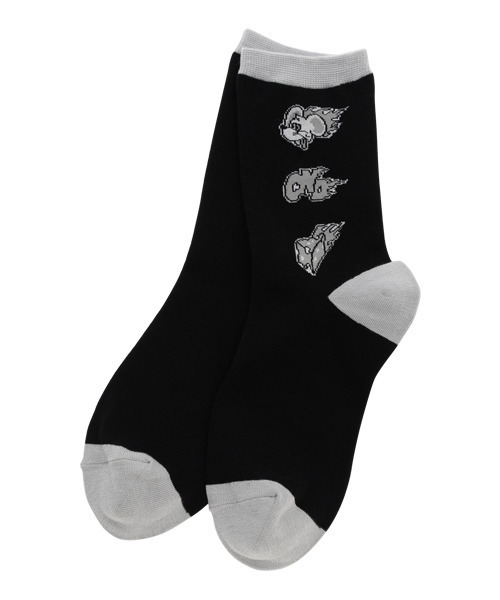 Candy Stripper（キャンディストリッパー）の「BLAZING CHEESE ソックス（ソックス/靴下・レディース・オフホワイト/ブラック/パープル/ピンク・FREE）」の2枚目の写真