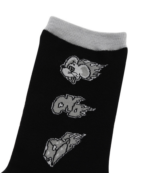 Candy Stripper（キャンディストリッパー）の「BLAZING CHEESE ソックス（ソックス/靴下・レディース・オフホワイト/ブラック/パープル/ピンク・FREE）」の5枚目の写真