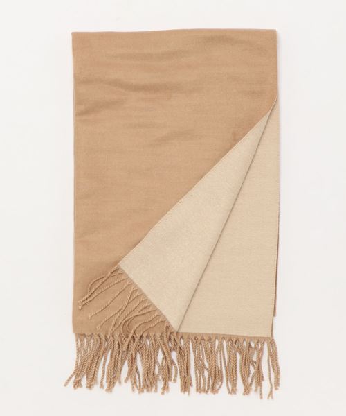 STYLEBLOCK（スタイルブロック）の「カラー切替リバーシブルフリンジ大判マフラー（マフラー・レディース・グレー/レッド/ピンク/イエロー/ブルー/ワインレッド・FREE）」の4枚目の写真