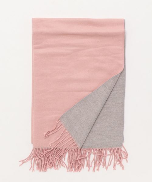STYLEBLOCK（スタイルブロック）の「カラー切替リバーシブルフリンジ大判マフラー（マフラー・レディース・グレー/レッド/ピンク/イエロー/ブルー/ワインレッド・FREE）」の9枚目の写真