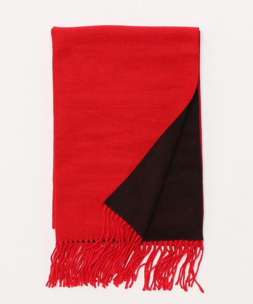 STYLEBLOCK（スタイルブロック）の「カラー切替リバーシブルフリンジ大判マフラー（マフラー・レディース・グレー/レッド/ピンク/イエロー/ブルー/ワインレッド・FREE）」の8枚目の写真