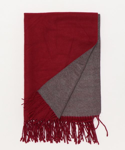 STYLEBLOCK（スタイルブロック）の「カラー切替リバーシブルフリンジ大判マフラー（マフラー・レディース・グレー/レッド/ピンク/イエロー/ブルー/ワインレッド・FREE）」の7枚目の写真