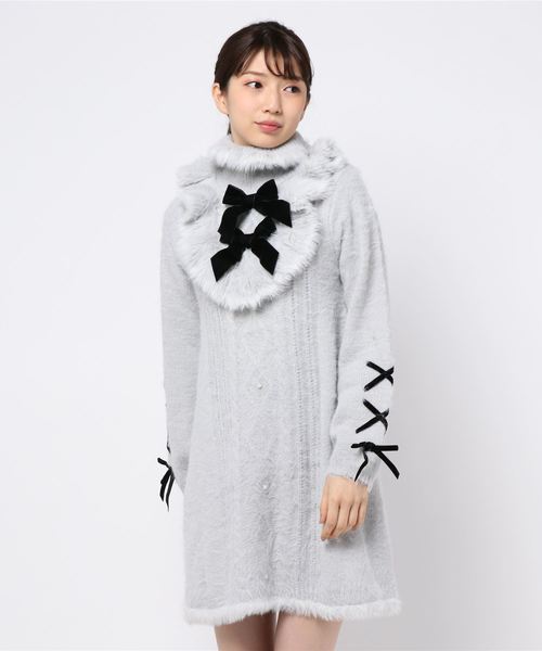 axes femme（アクシーズファム）の「フェザーニットワンピース