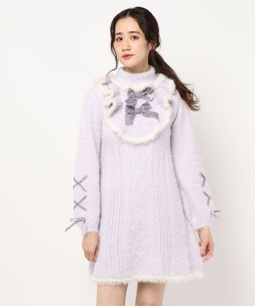 axes femme（アクシーズファム）の「フェザーニットワンピース
