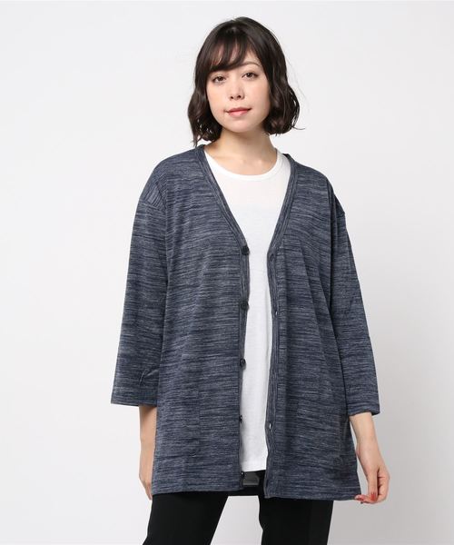 B.I.D.(ビーアイディー)の「《Bl》7分袖Tシャツ Vネックカーディガン アンサンブル(アンサンブル・レディース・ネイビー/ブラック/グレー/ワインレッド・X-LARGE/MEDIUM/LARGE)」の3枚目の写真