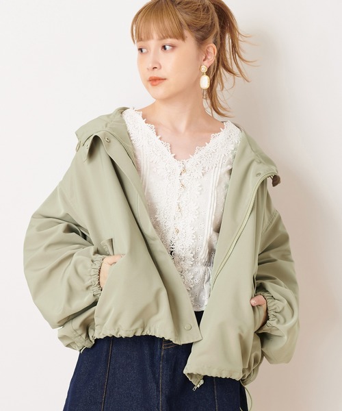 one after another NICE CLAUP（ワンアフターアナザーナイスクラップ）の「袖ボリュームマウンテンパーカー（マウンテンパーカー・レディース・アイボリー/ブラック/カーキ/ミント・FREE）」の4枚目の写真