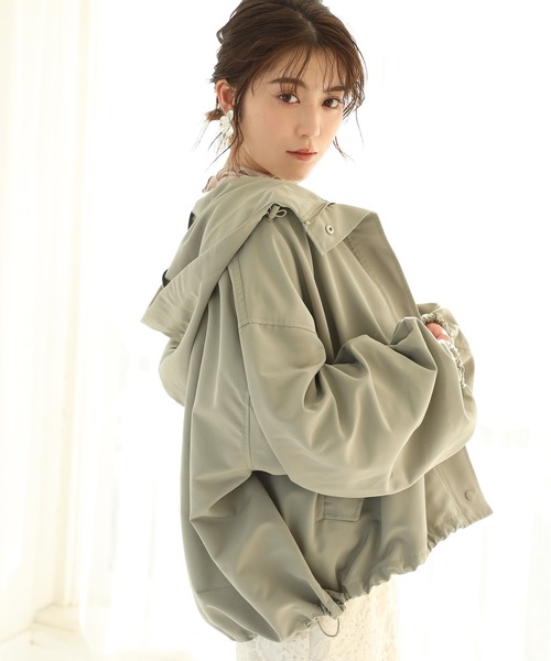 one after another NICE CLAUP（ワンアフターアナザーナイスクラップ）の「袖ボリュームマウンテンパーカー（マウンテンパーカー・レディース・アイボリー/ブラック/カーキ/ミント・FREE）」の6枚目の写真