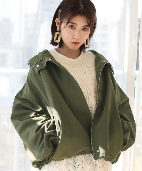 one after another NICE CLAUP（ワンアフターアナザーナイスクラップ）の「袖ボリュームマウンテンパーカー（マウンテンパーカー・レディース・アイボリー/ブラック/カーキ/ミント・FREE）」の14枚目の写真