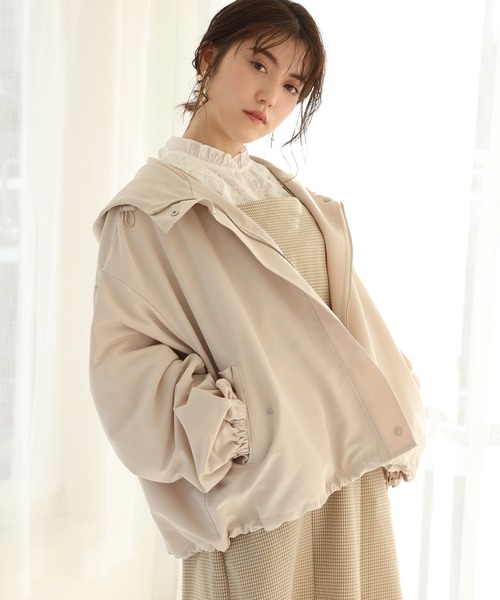 one after another NICE CLAUP（ワンアフターアナザーナイスクラップ）の「袖ボリュームマウンテンパーカー（マウンテンパーカー・レディース・アイボリー/ブラック/カーキ/ミント・FREE）」の8枚目の写真