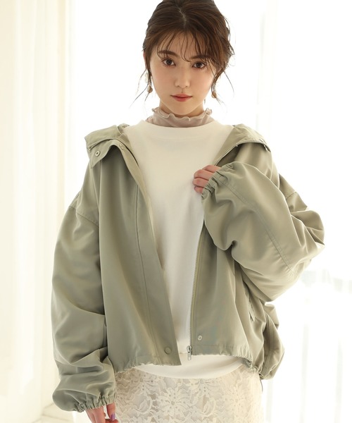 one after another NICE CLAUP（ワンアフターアナザーナイスクラップ）の「袖ボリュームマウンテンパーカー（マウンテンパーカー・レディース・アイボリー/ブラック/カーキ/ミント・FREE）」の21枚目の写真