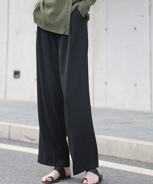 chuclla（チュクラ）の「【chuclla】【2020/SS】ソリッドカラー 2タック ワイドスラックス chw1042（スラックス・レディース・ブラック/ベビーピンク/アイボリー/ダークネイビー・S/M/L）」の12枚目の写真