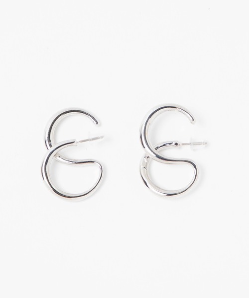 WEGO（ウィゴー）の「WEGO/2連リングピアス（ピアス（両耳用）・レディース・シルバー・FREE）」の3枚目の写真