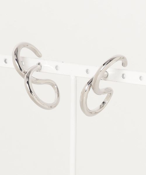 WEGO（ウィゴー）の「WEGO/2連リングピアス（ピアス（両耳用）・レディース・シルバー・FREE）」の5枚目の写真