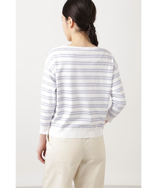 human woman(ヒューマンウーマン)の「成形ボーダープルオーバー(Tシャツ/カットソー・レディース・ライトブルー/A/ダークインディゴブルー・MEDIUM)」の7枚目の写真