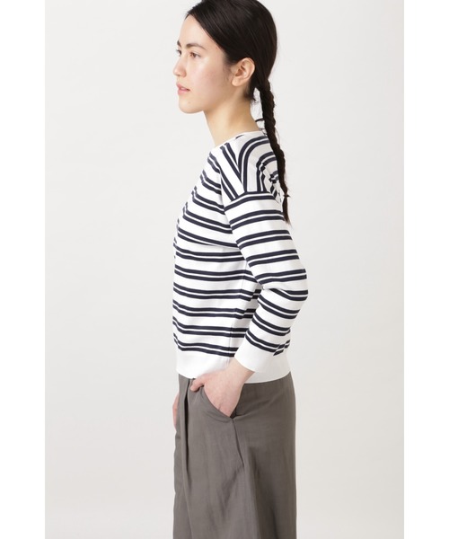 human woman(ヒューマンウーマン)の「成形ボーダープルオーバー(Tシャツ/カットソー・レディース・ライトブルー/A/ダークインディゴブルー・MEDIUM)」の8枚目の写真