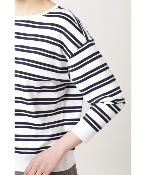 human woman(ヒューマンウーマン)の「成形ボーダープルオーバー(Tシャツ/カットソー・レディース・ライトブルー/A/ダークインディゴブルー・MEDIUM)」の11枚目の写真