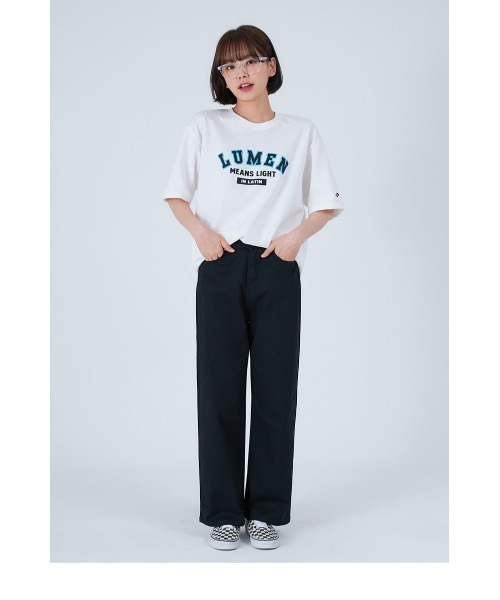 ACOVER(オコボ)の「『ACOVER』FRONT LUMEN LOGO T-SHIRTS/フロントカレッジデザインロゴクルーネック半袖TEEシャツ/カットソー(Tシャツ/カットソー・レディース・ホワイト/ブルー/ライトグリーン・MEDIUM/LARGE)」の7枚目の写真