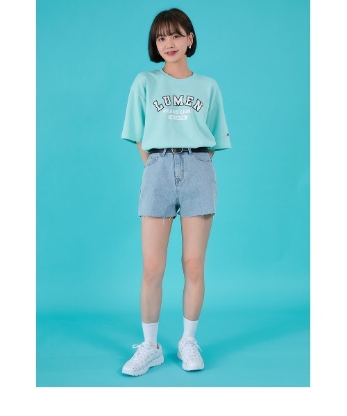 ACOVER(オコボ)の「『ACOVER』FRONT LUMEN LOGO T-SHIRTS/フロントカレッジデザインロゴクルーネック半袖TEEシャツ/カットソー(Tシャツ/カットソー・レディース・ホワイト/ブルー/ライトグリーン・MEDIUM/LARGE)」の11枚目の写真