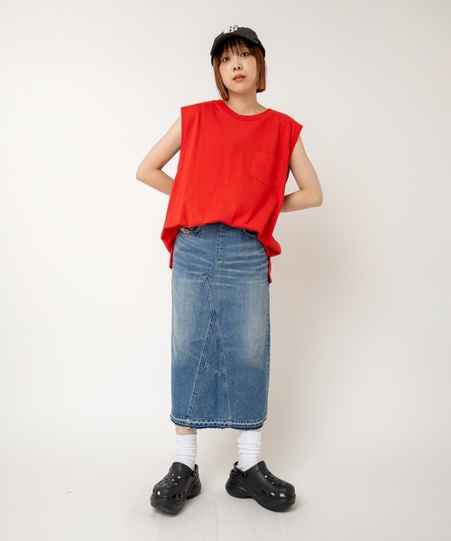 セール】G0991 デニムリメイクロングスカート（デニムスカート）｜RNA