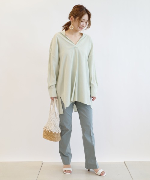 DouDou（ドゥドゥ）の「ストレートフレアパンツ（その他パンツ・レディース・ピンク/オレンジ/ブルー・38/36）」の6枚目の写真