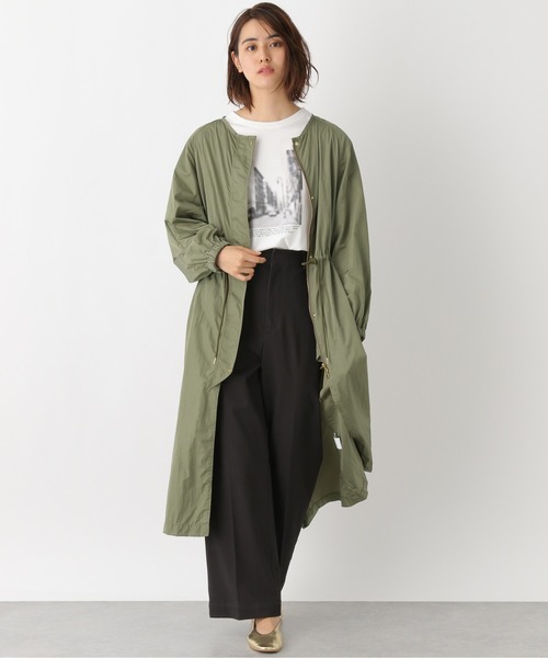 LEPSIM（レプシィム）の「ナイロンノーカラーロングマンパ　892098（マウンテンパーカー・レディース・ブラック/ベージュ/カーキ・FREE）」の18枚目の写真