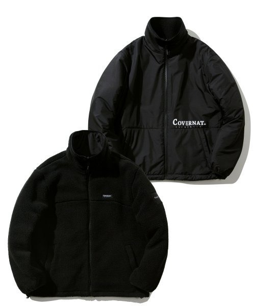 COVERNAT(カバーナット)の「【COVERNAT】REVERSIBLE STAND COLLAR WARM UP JACKET / カバーナット リバーシブル スタンドカラー ウォームアップ ジャケット(ブルゾン・メンズ・ブラック/ブルー/アイボリー・SMALL/MEDIUM/LARGE/X-LARGE)」の2枚目の写真
