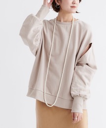 DouDou | 【WEB限定】デザインスリーブスウェット(Tシャツ/カットソー)