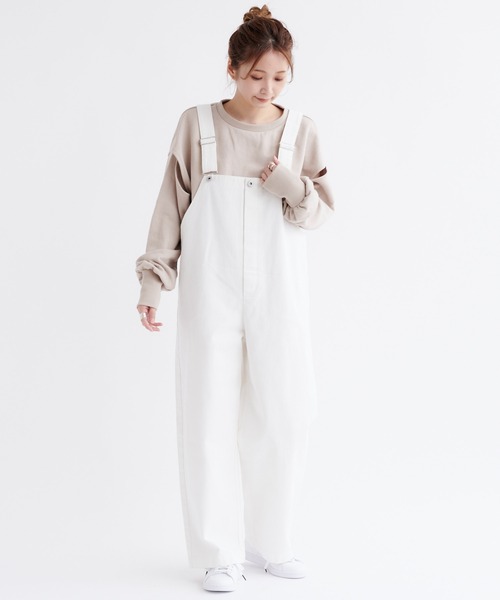 DouDou（ドゥドゥ）の「【WEB限定】デザインスリーブスウェット（Tシャツ/カットソー・レディース・ブラック/オフホワイト/グレイッシュベージュ・FREE）」の16枚目の写真