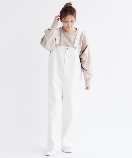 DouDou（ドゥドゥ）の「【WEB限定】デザインスリーブスウェット（Tシャツ/カットソー・レディース・ブラック/オフホワイト/グレイッシュベージュ・FREE）」の20枚目の写真