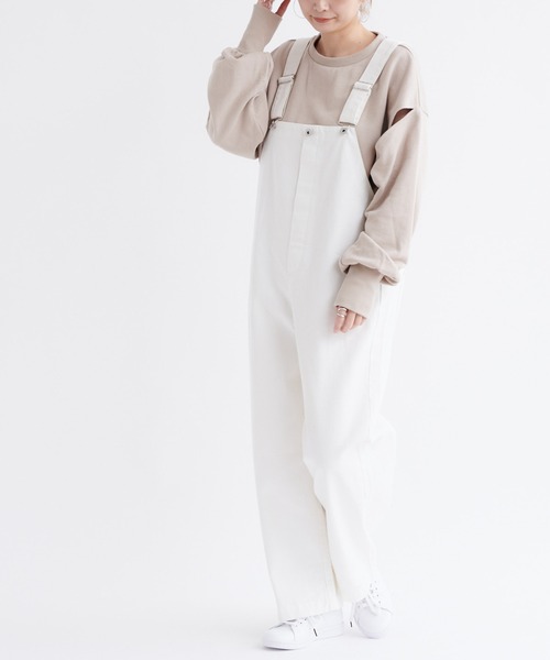 DouDou（ドゥドゥ）の「【WEB限定】デザインスリーブスウェット（Tシャツ/カットソー・レディース・ブラック/オフホワイト/グレイッシュベージュ・FREE）」の21枚目の写真